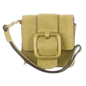 Tory Burch Sawyer Mini Bag Key Fob Ring Airbud Charm Buckle Wristlet in suede